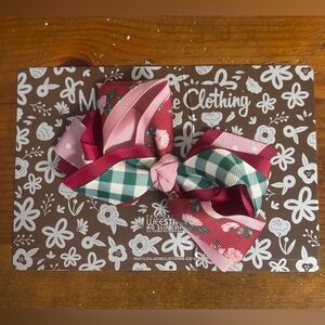 New Discontinued Matilda Jane Heart to heart Rosebud Mixed Print Medium Wee Bow
